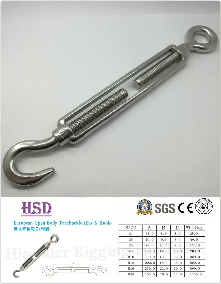 Marine Hardware Rigging Stainless Steel316 M12 European Open Body Turnbuckle