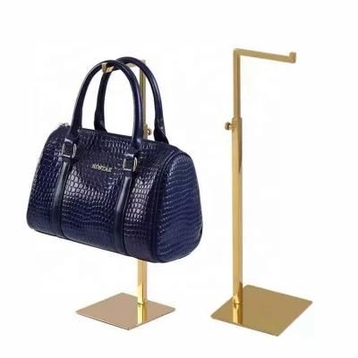 Adjustable Height Purses Display Stand Rack Polished Gold Hanging Bag Handbag Rack Display Stand