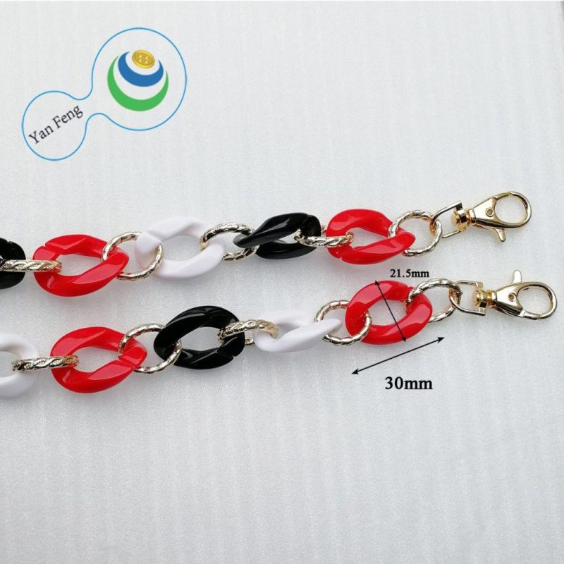 Fashion Mixed Color Shoulder Plastic Bag Chain for Bag Accessories