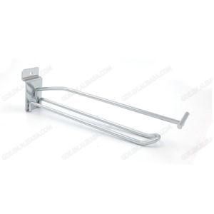 250mm Slatwall Display Hook for Supermarket Metal Chrome