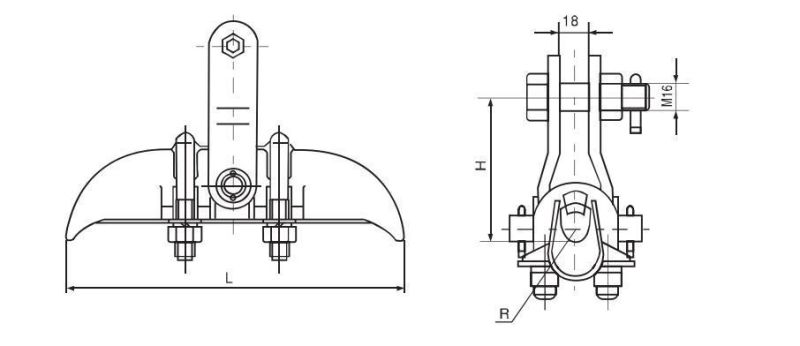 L&R Cgu Aluminium Suspension Clamp for Overhead Line Hardware