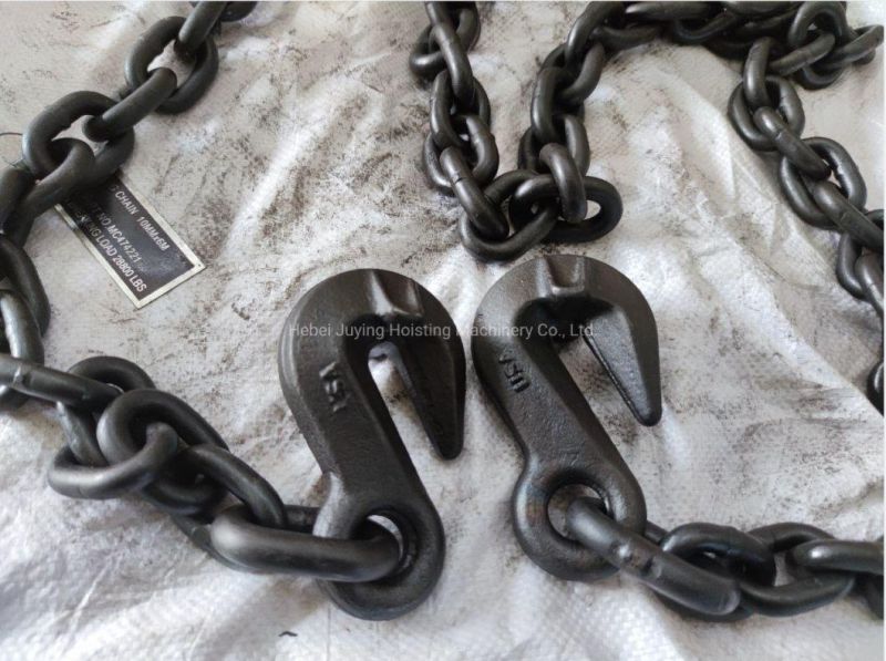 Black Color G80 Lifting Chain with Cargo Hook Chain Sling