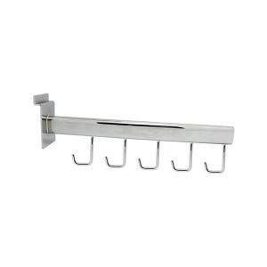 Metal Chrome Slat Wall 5-Hook Faceout MDF Hooks