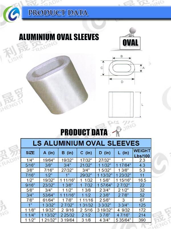 Oval Copper Sleeve for Wire Rope Connecting