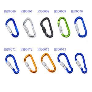 High Quality D Shaped Screw Locking Aluminum Hook for Keychain Carabiner Camping Spring Snap Clip Promotion