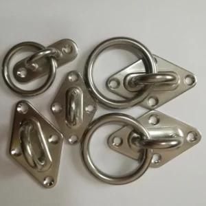 Stainless Steel Square Mooring Ring on Plate