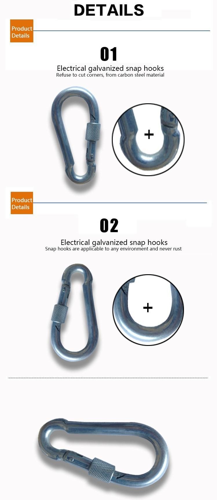 Galvanized Snap Hook Carabiner Safety Hook with Screw