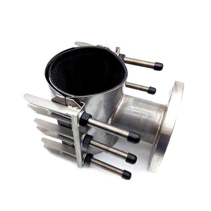 AISI 304 DN500 Stainless Steel Ss Tapping Sleeve Band Repair Clamp Tee with Carbon Steel Flange