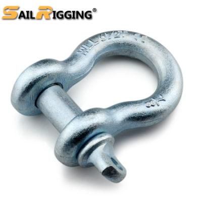 U. S. Type Galvanized Carbon Steel Screw Pin Shackle Drop Forged Anchor Bow Shackle