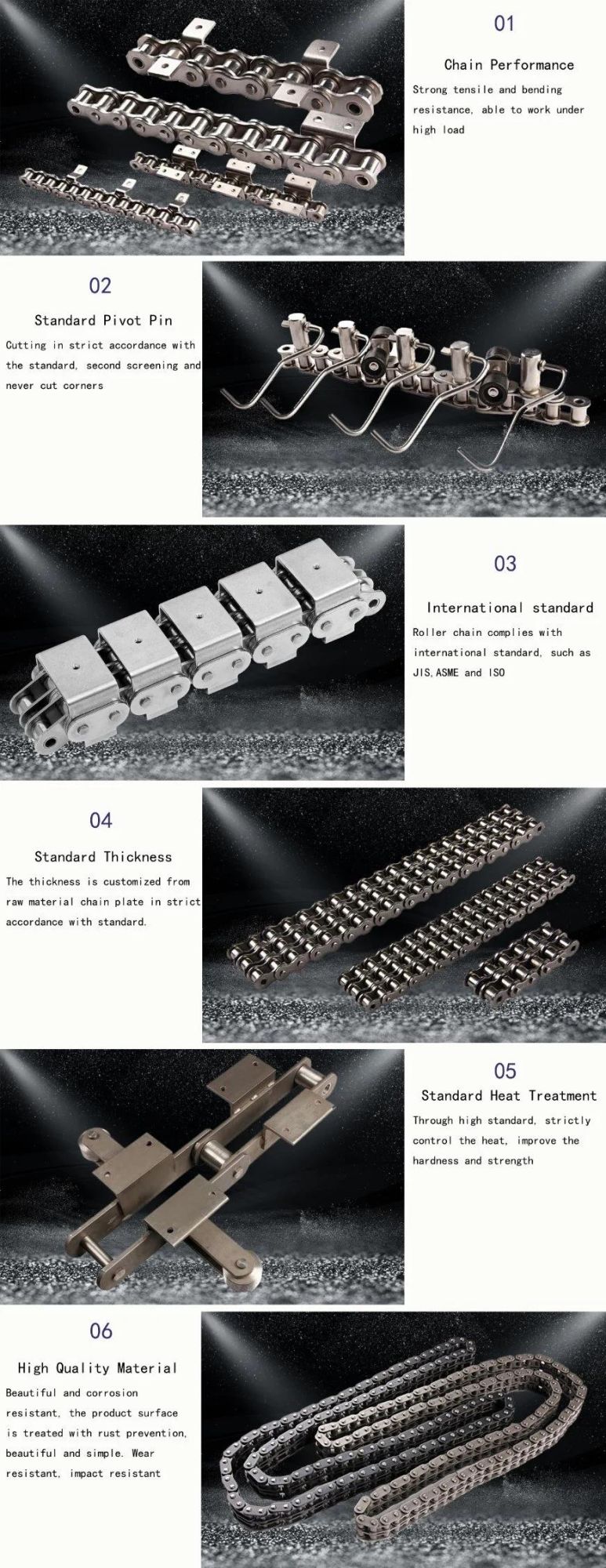 ANSI DIN Standard Chains Stainless Steel Attachment SA-1 Sk-1 Short Pitch Drive Conveyor Chains