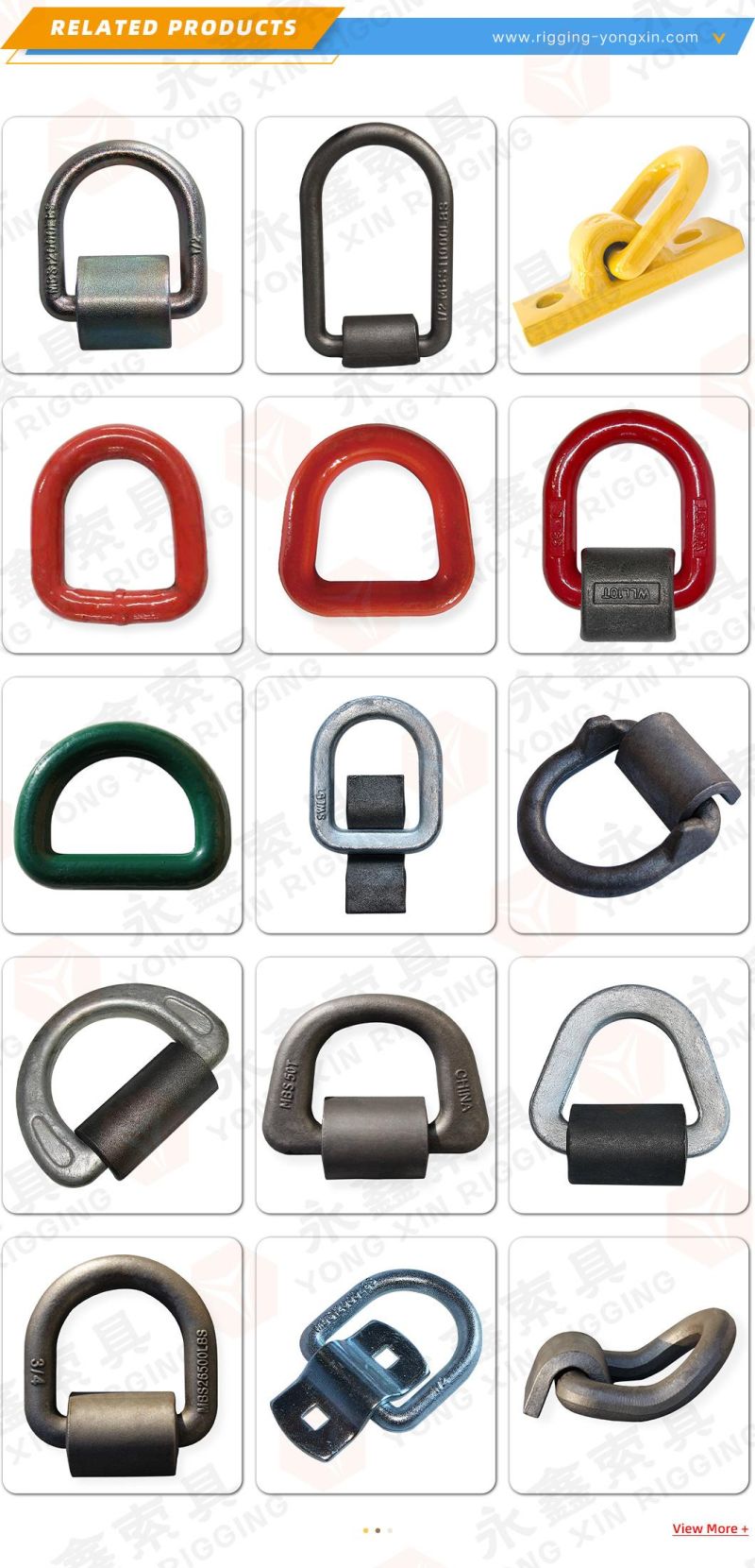 OEM with Straps Alloy Steel Lashing Forging Metal D Rings Hardware