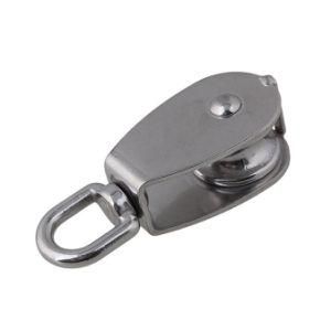 Marine Single Sheave Pulley Crane Swivel Hook 15 mm Pulley Block 304 Stainless Steel Single Pulley