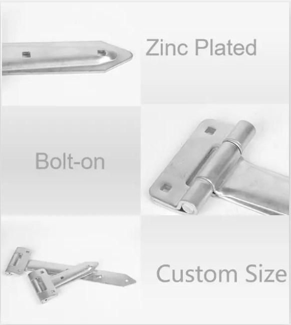 Hezvy Duty Bolt on Steel T-Shape Truck Body Strap Hinge