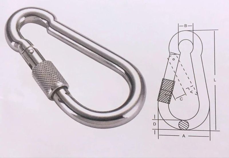Electric Galvanizing Snap Hook with Screw DIN5299 Form D