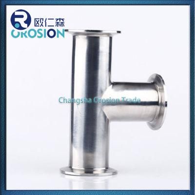 Sanitary Food Grade Stainless Steel Clamped Equal Tee