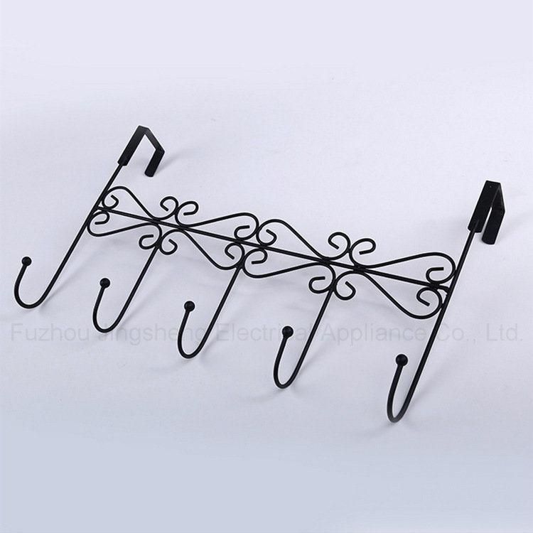 Metal Clothes Hook Rack Over Door 5 Garment Hook