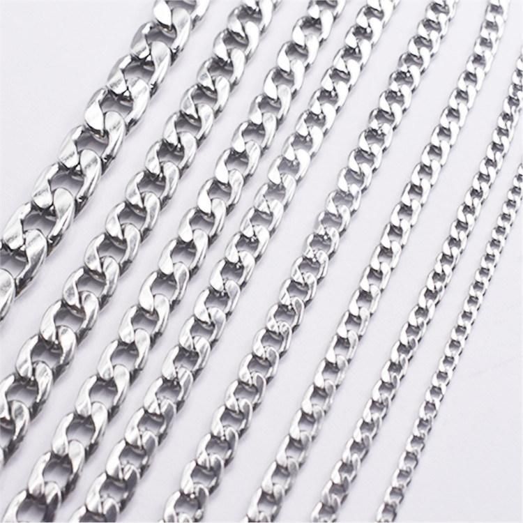Low MOQ Metal Silver Handbag Chains for Bags Accessories Purse Shoulder Handbag Chain Strap Metal Lady Chains Bag