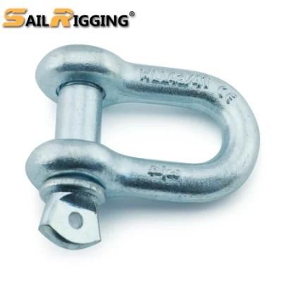 Galvanized Screw Pin Us Type Steel Drop Forged D Shackle