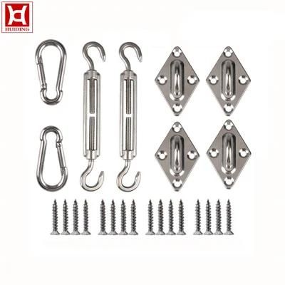 Shade Sail Hardware Kit for Rectangle and Square Sun Shade Sail Installation Silver with Screws