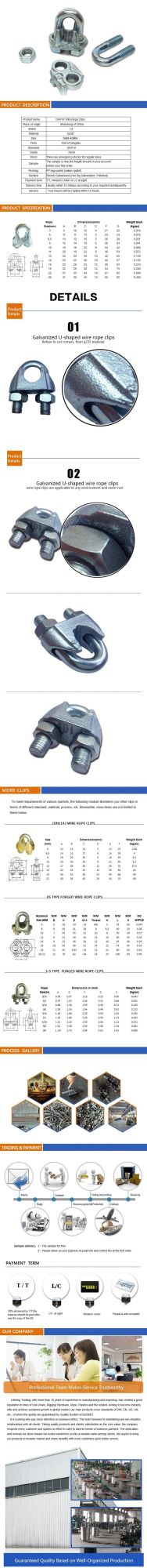Wholesaler Galvanized DIN741 Malleable Wire Rope Clips