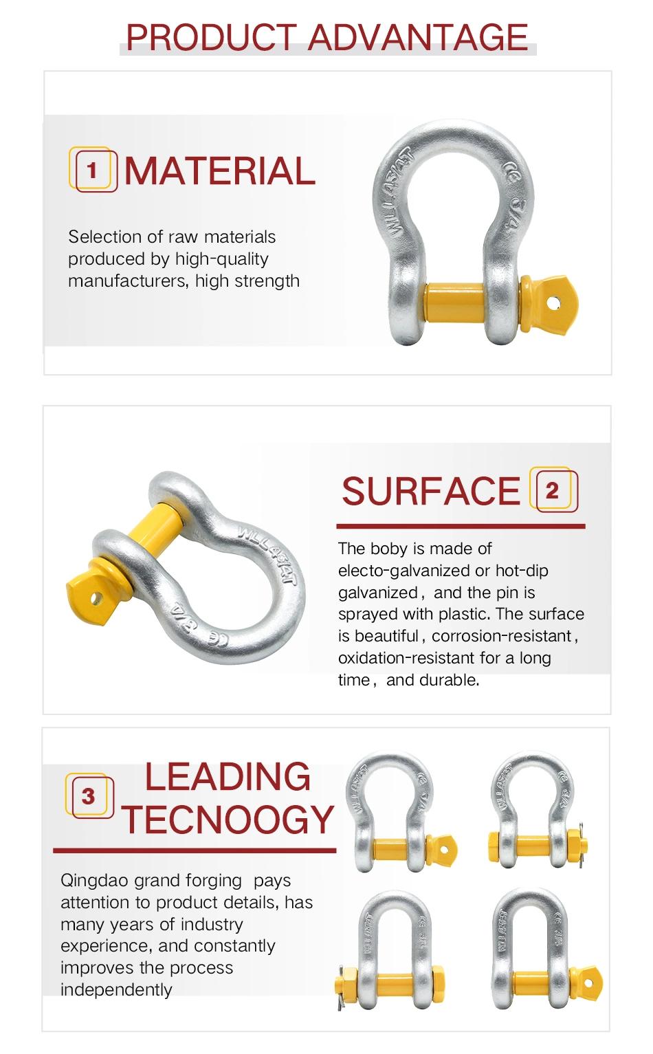 Drop Forged Galvanized Us Type G209 Screw Pin Anchor Shackle