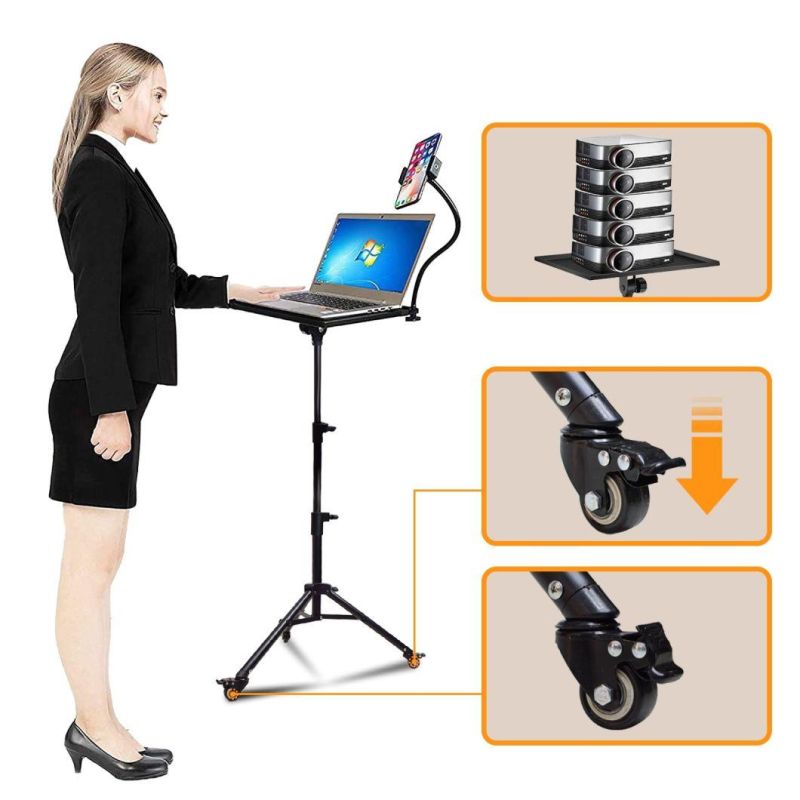 Foldable 4 Feet Portable Projector Tripod Steel Stand in Adjustable Height