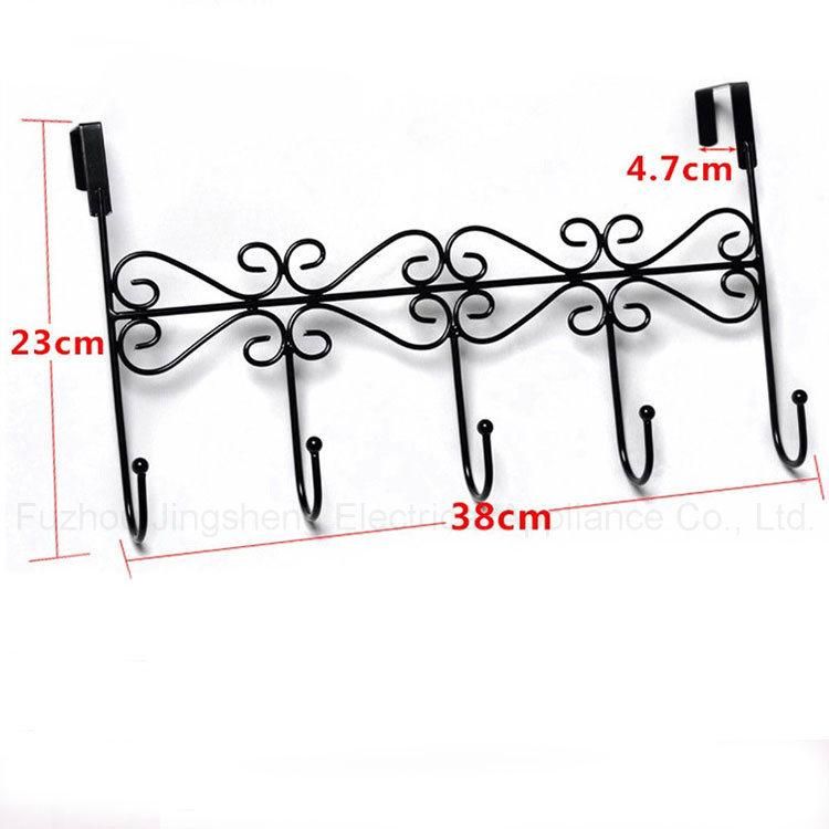 Metal Clothes Hook Rack Over Door 5 Garment Hook