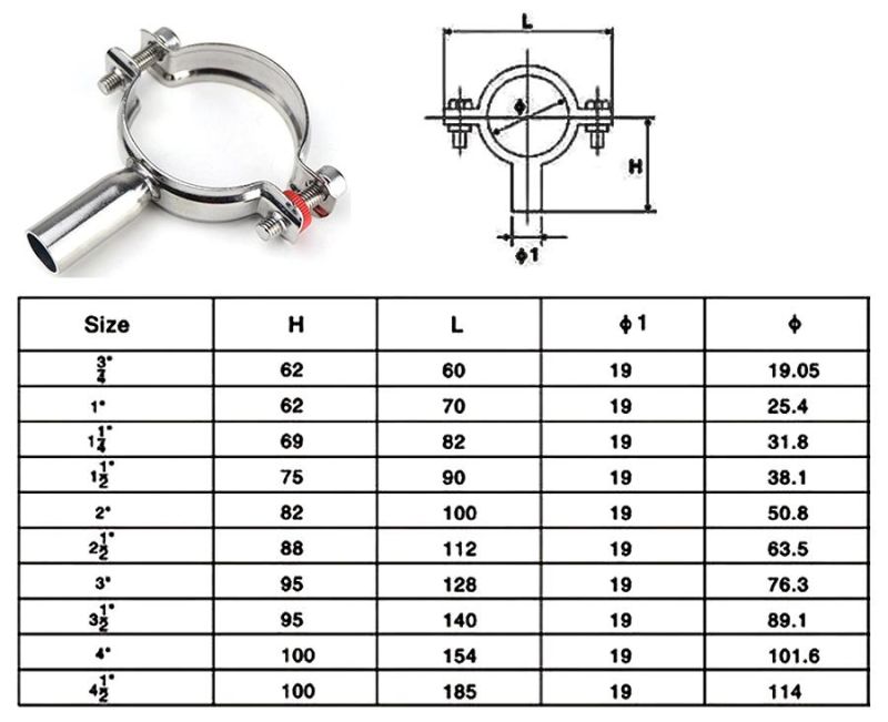 Stainless Steel Food Grade Pipe Clamped Holder