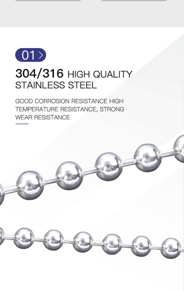 Wholesale Multi-Diameter Metal Adjustable 3.2mm Stainless Steel Ball Chain