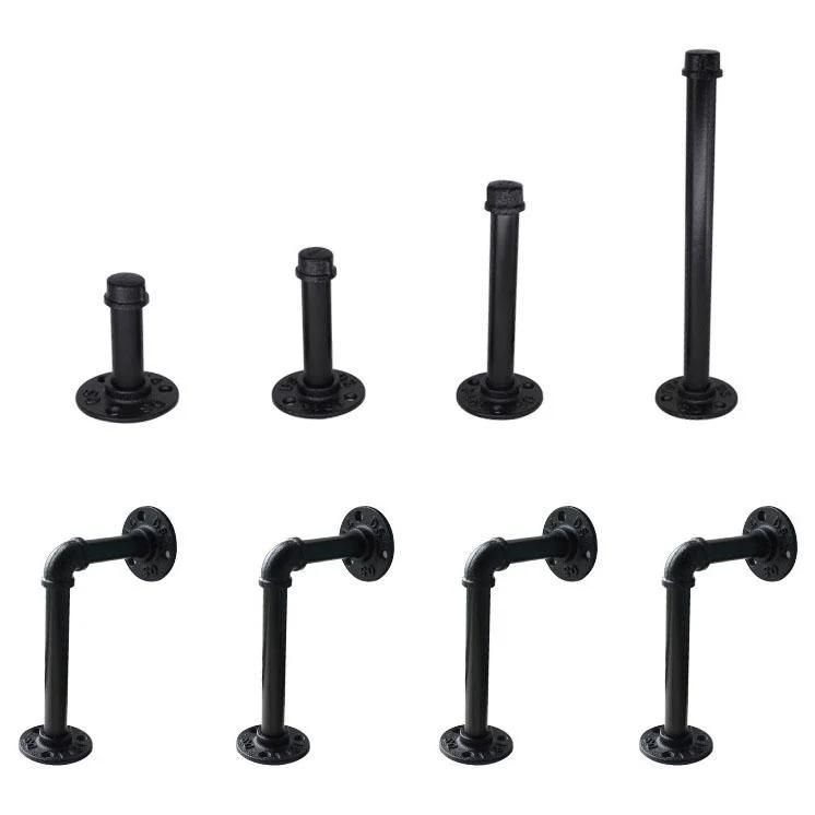 Industrial Black Iron Pipe Custom Floating Shelf Brackets 8 Inch Heavy Duty Wall Mounted DIY Pipe Shelving Brackets for Floating Shelves, Floating Shelf Support