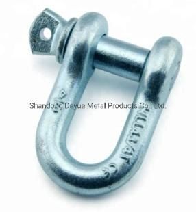 G210 Lifting Electro Galvanized Screw Pin Us Dee Type Carbon Steel Drop Forged Marine Rigging Chain D Shackle