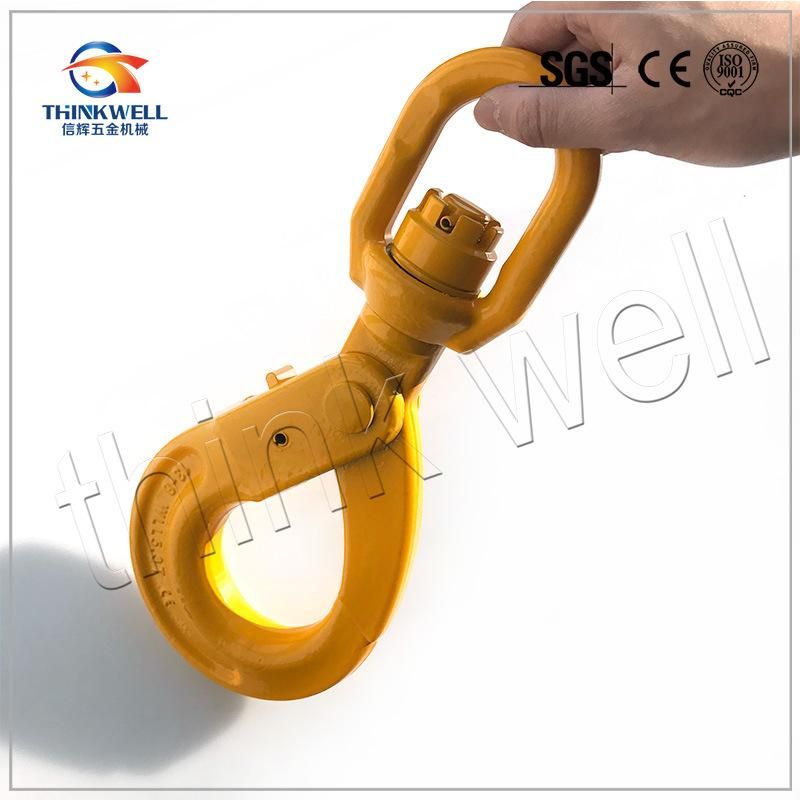 Forged Alloy Steel Self Locking G80 Swivel Safety Hook
