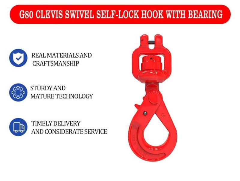 G80 G100 Eye/Clevis Sling/Safety Hook with Latch for Lifting