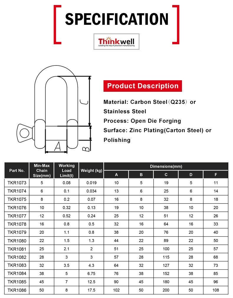 Stainless Steel 304 or 316 Cheap Price High Quality EU & JIS D Shackle