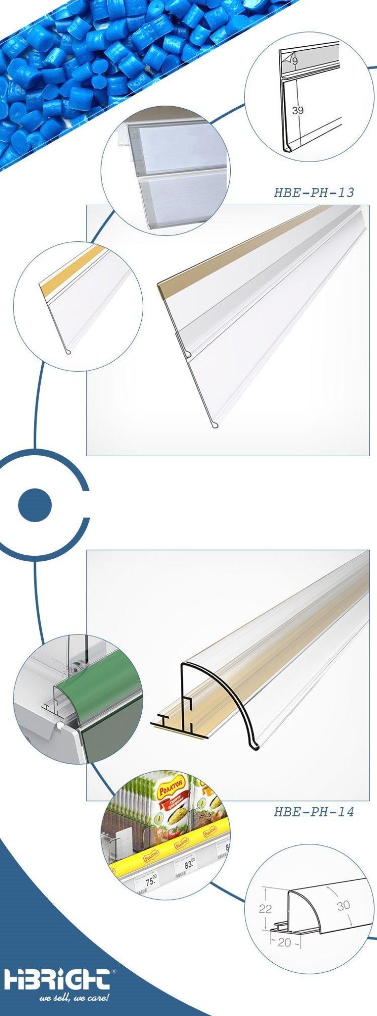 PVC Transparent Tag Data Strip Price Label Holder with Light