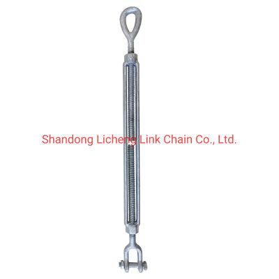 China High Strength Galvanized Carbon Steel Drop Forged Us Type Wire Rope Turnbuckle with Eye and Jaw