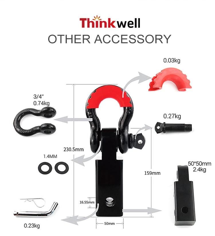 Hot Sell 4.75t Black Shackle with Hitch Receiver