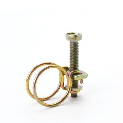 Stainless Steel Yellow Zinc Plating Double Wire Hose Clips