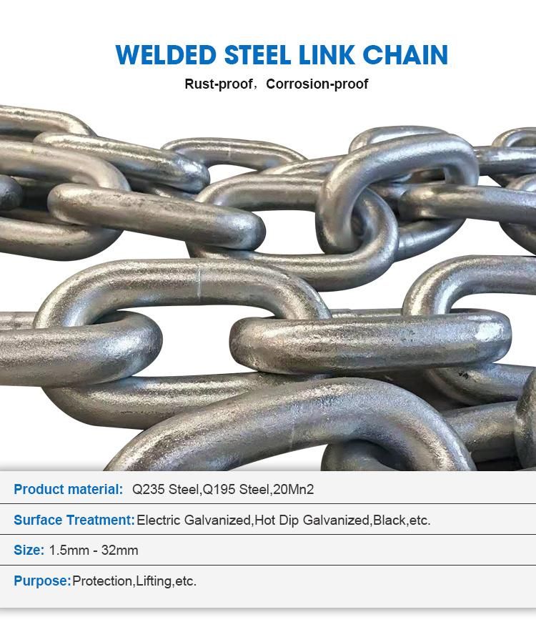 Electric Galvanized Ordinary Medium Link Chain