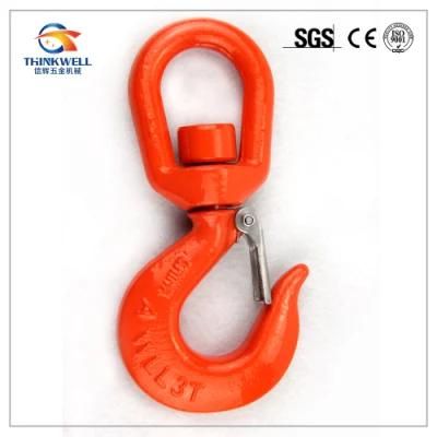 Red Painted 322A/C Swivel Safety Hoist Hook with Latch