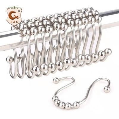 Bath Set Copper Shower Curtain Hooks Spring Flower Shower Curtain Rings