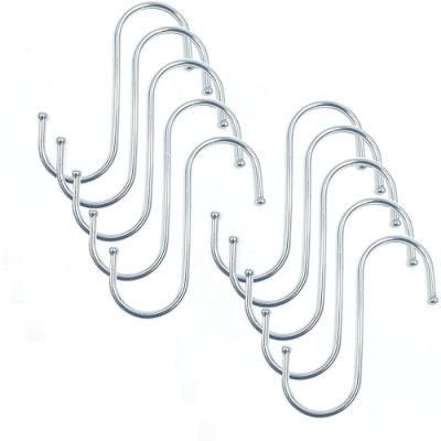Silver Polish Metal Kitchen Hanging S Hook S-Hooks for Kitchenware Spoons Pans Pots