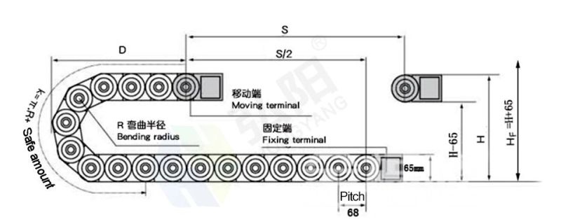 Hycnc Drag Chain Cable Chain Cable Carrier Plastic Nylon Materials for CNC Router Machine Using Wire Carrier Semi Sealing Drag