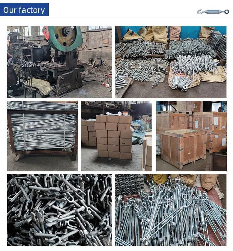 Wall Bracing Stainless Steel Galvanized Wire Rope Metal Turnbuckles Malleable Iron Bolt Turnbuckle Eye