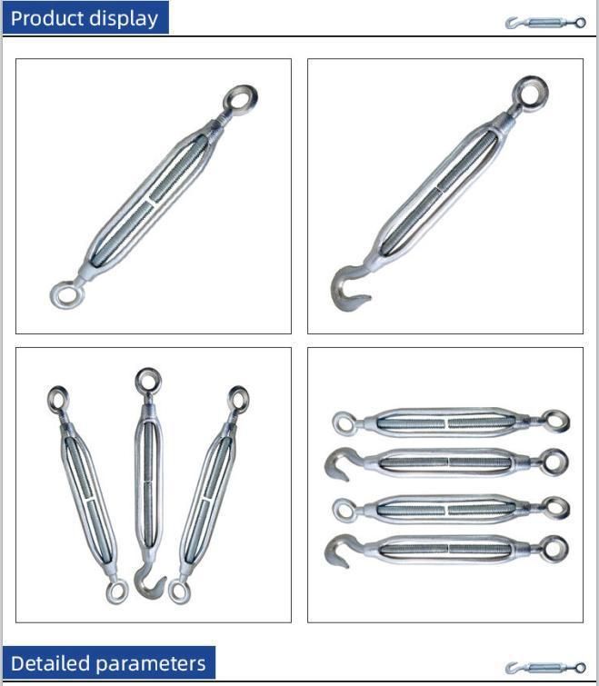 Galvanized Hook and Eye JIS Wire Rope Rigging Hardware Fitting Lashing Turnbuckle