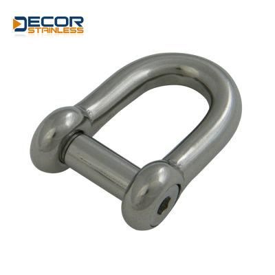 Stainless Steel Dee Shackle with Hex Sink Pin