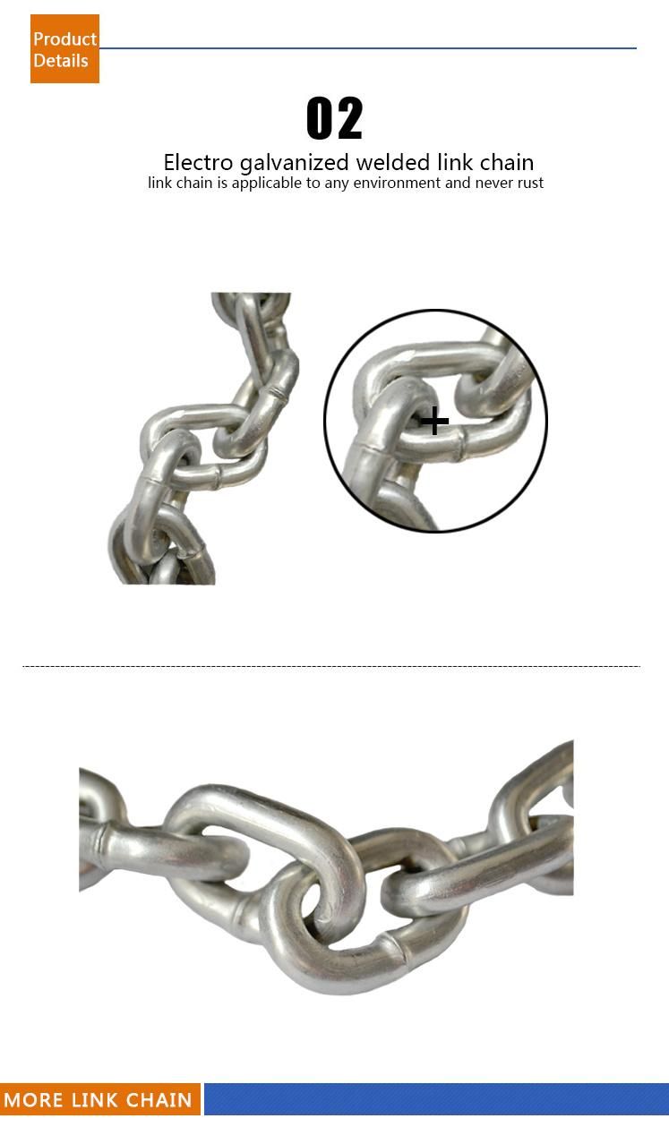 British Type Ordinary Galvanized Medium Link Chain