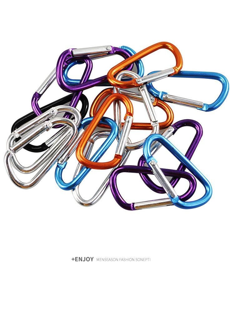 D Shape Round Wire Aluminum Carabiner in Various Colors