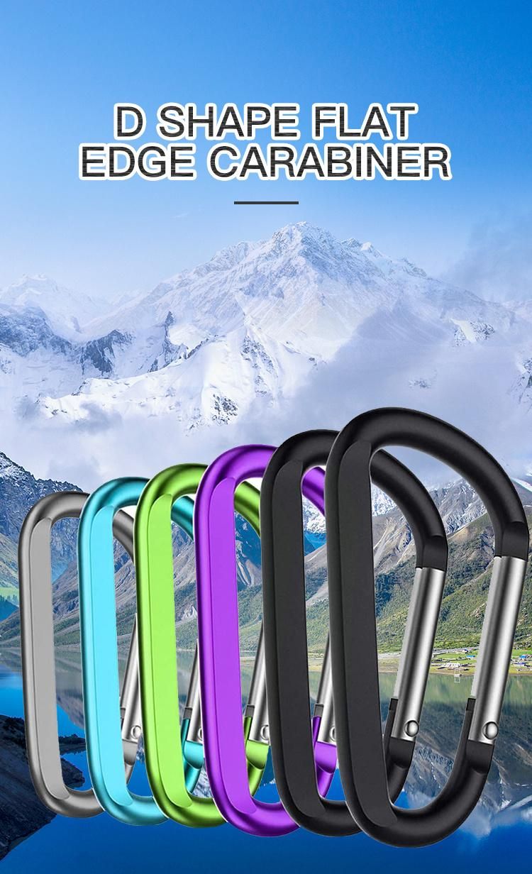 Factory Wholesale Locking Carabiner Climbing Carabiner CE Certified D Shape Aluminum Carabiner