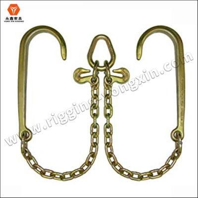 Factory Supply Yellow Galvanized G70 Tow Down Chain with J Hook